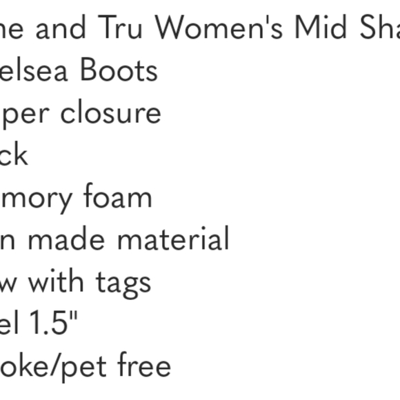 Time and Tru Women's Mid Shaft Chelsea Boots 9W Chucky Heels NWT Combat Side Zip - Picture 7 of 8